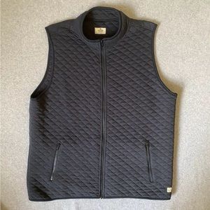 Marine Layer Black Quilted Vest with Stand-Up Collar